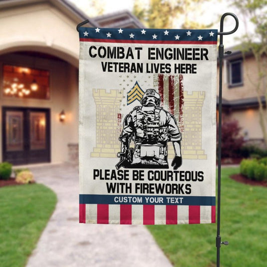 Joycorners Army Veteran Lives Here Patriotic Garden Flag #MT28