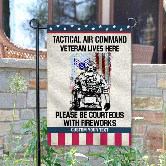 Joycorners Air Force Veteran Lives Here Patriotic Garden Flag #MT51