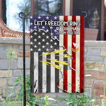 Joycorners Let Freedom Ring Personalized Navy Veteran Garden Flag #MT47