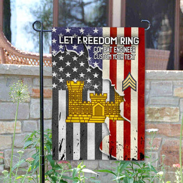 Joycorners Let Freedom Ring Personalized Army Veteran Garden Flag #MT38