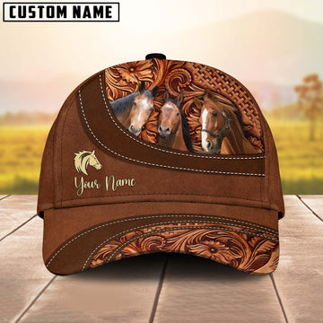 Joy Corners Horse Farm Life Beauty Leather Pattern Customized 3D Cap