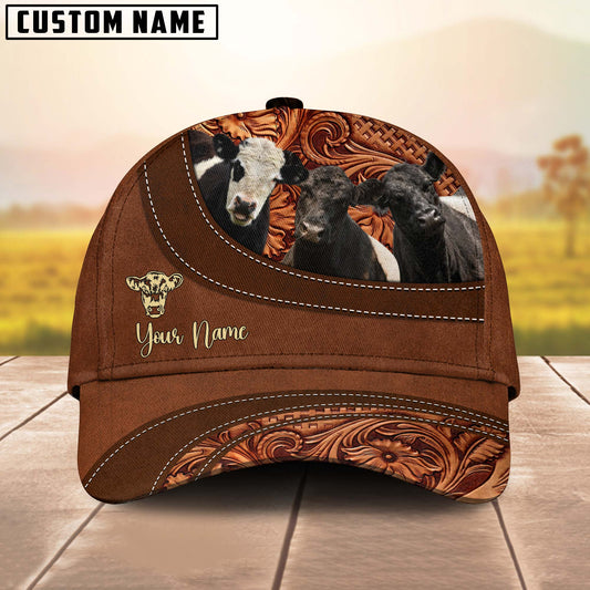 Joy Corners Belted Galloway Farm Life Beauty Leather Pattern Customized 3D Cap