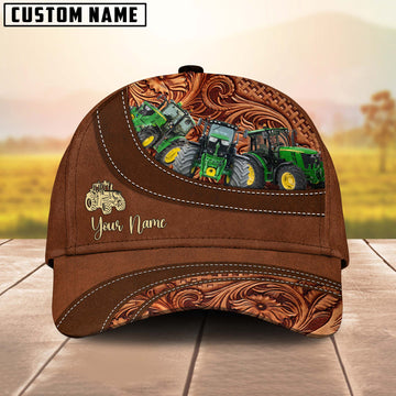 Joy Corners Tractor Farm Life Beauty Leather Pattern Customized 3D Cap