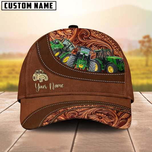 Joy Corners Tractor Farm Life Beauty Leather Pattern Customized 3D Cap