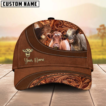 Joy Corners Short Horn Farm Life Beauty Leather Pattern Customized 3D Cap