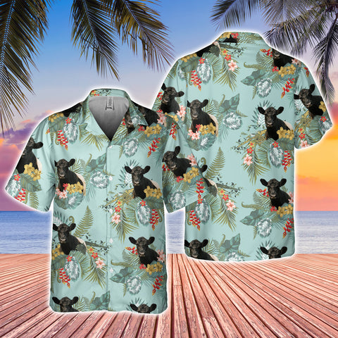 Joy Corners Belted Galloway Tropical Flowers Pattern Hawaiian Shirt