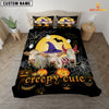 JoyCorners Happiness Charolais Cattle Halloween Pattern Personalized Name 3D Bedding Set