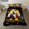 JoyCorners Happiness Hereford Cattle Halloween Pattern Personalized Name 3D Bedding Set