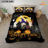 JoyCorners Happiness Black Baldy Cattle Halloween Pattern Personalized Name 3D Bedding Set