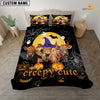 JoyCorners Happiness Jersey Cattle Halloween Pattern Personalized Name 3D Bedding Set