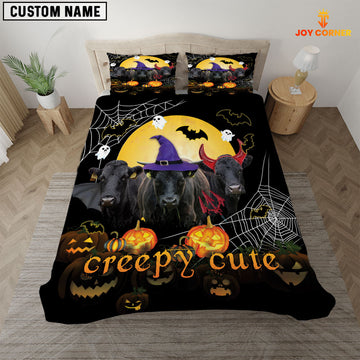 JoyCorners Happiness Dexter Cattle Halloween Pattern Personalized Name 3D Bedding Set