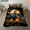 JoyCorners Happiness Belted Galloway Cattle Halloween Pattern Personalized Name 3D Bedding Set