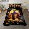 JoyCorners Happiness Red Angus Cattle Halloween Pattern Personalized Name 3D Bedding Set