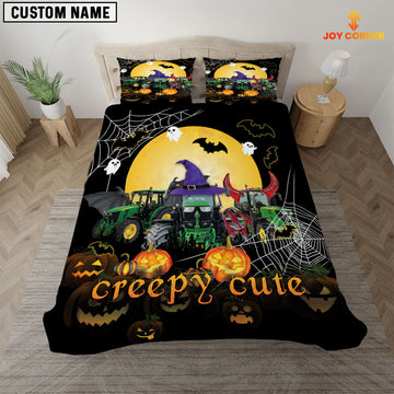 JoyCorners Happiness Tractor Cattle Halloween Pattern Personalized Name 3D Bedding Set