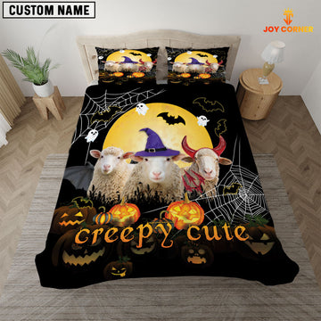 JoyCorners Happiness Sheep Cattle Halloween Pattern Personalized Name 3D Bedding Set