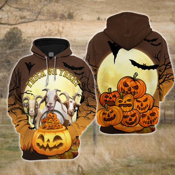 Joycorners Happiness Goat Halloween Pattern Farm Personalized 3D Hoodie