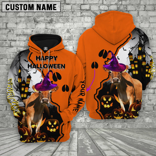 Joy Corners Jersey Castle Footprint Halloween Pattern 3D Hoodie