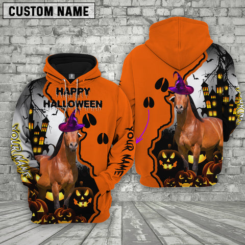 Joy Corners Horse Castle Footprint Halloween Pattern 3D Hoodie