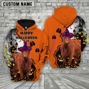 Joy Corners Red Angus Castle Footprint Halloween Pattern 3D Hoodie