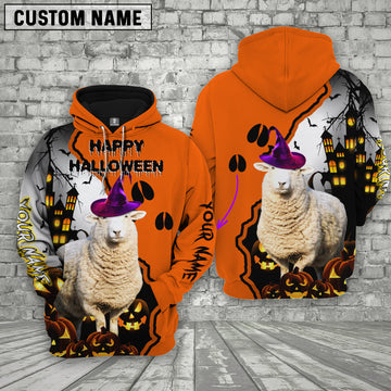 Joy Corners Sheep Castle Footprint Halloween Pattern 3D Hoodie