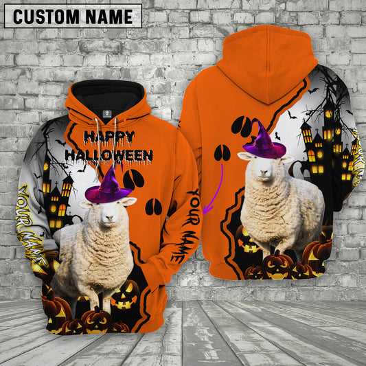 Joy Corners Sheep Castle Footprint Halloween Pattern 3D Hoodie