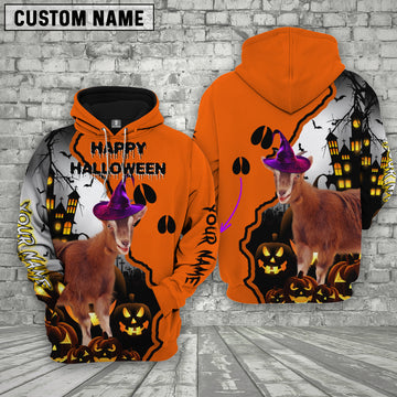 Joy Corners Goat Castle Footprint Halloween Pattern 3D Hoodie