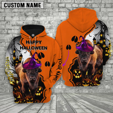 Joy Corners Buffalo Castle Footprint Halloween Pattern 3D Hoodie