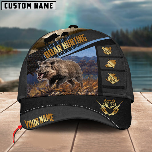 Joycorners Boar Hunting Spot Pattern Multicolor Personalized Name 3D Cap (2 colors)