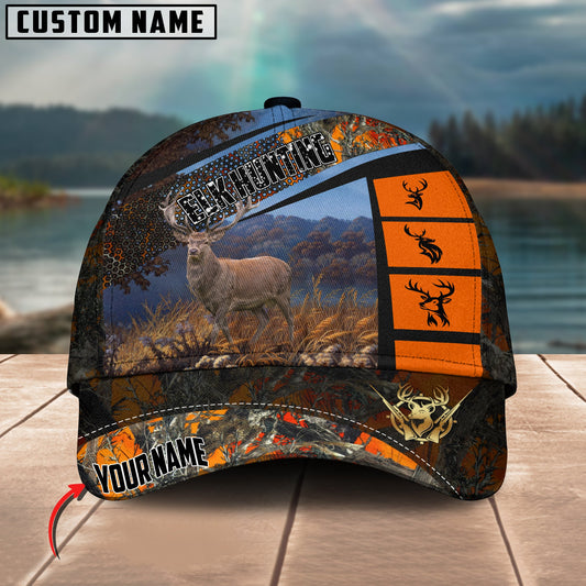 Joycorners Elk Hunting Spot Pattern Multicolor Personalized Name 3D Cap (2 colors)