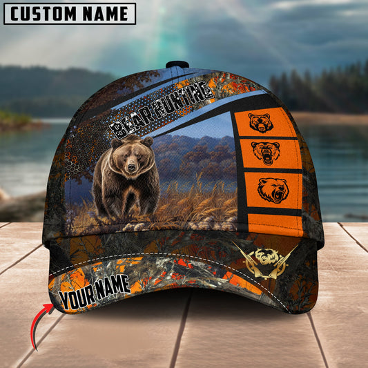 Joycorners Bear Hunting Spot Pattern Multicolor Personalized Name 3D Cap (2 colors)