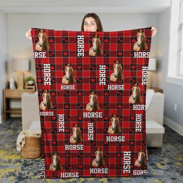 Joy Corners Horse Cow Pattern Hoodie Blanket