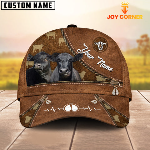 Joy Corners Black Angus Heart Line Farm Lover Pattern Customized 3D Cap