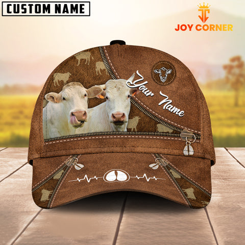 Joy Corners Charolais Heart Line Farm Lover Pattern Customized 3D Cap