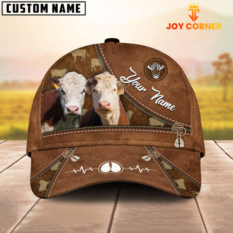 Joy Corners Hereford Heart Line Farm Lover Pattern Customized 3D Cap