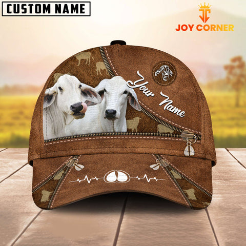 Joy Corners Brahman Cattle Heart Line Farm Lover Pattern Customized 3D Cap