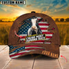 Joycorners Cattle Farm Customized Name And Farm Name US Flag Leather Pattern Cap