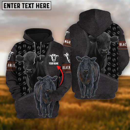 Joycorner Black Angus Fur on Farm Customized Name 3D Hoodie
