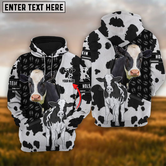 Joycorner Holstein Fur on Farm Customized Name 3D Hoodie