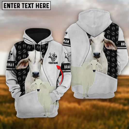 Joycorner Brahman Fur on Farm Customized Name 3D Hoodie