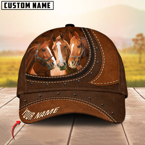 Joycorners Texas Horse Leather Pattern Art Customized Name Cap