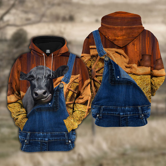 Joy Corners Black Angus Farm Of Farmer Cattle Personalized 3D All Over Printed Hoodie