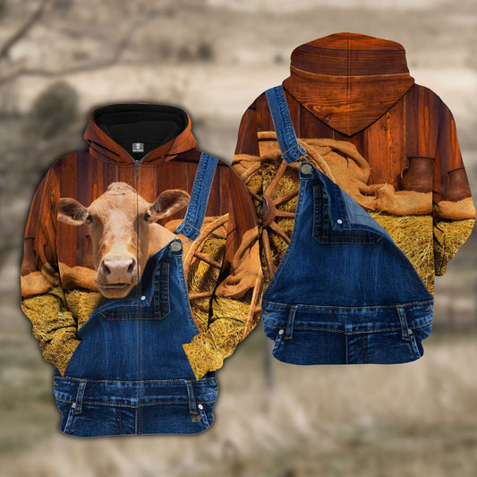 Joy Corners Beefmaster Farm Of Farmer Cattle Personalized 3D All Over Printed Hoodie