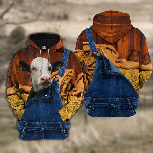 Joy Corners Black Baldy Farm Of Farmer Cattle Personalized 3D All Over Printed Hoodie