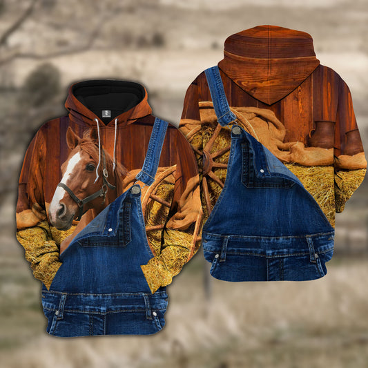 Joy Corners Horse Farm Of Farmer Cattle Personalized 3D All Over Printed Hoodie