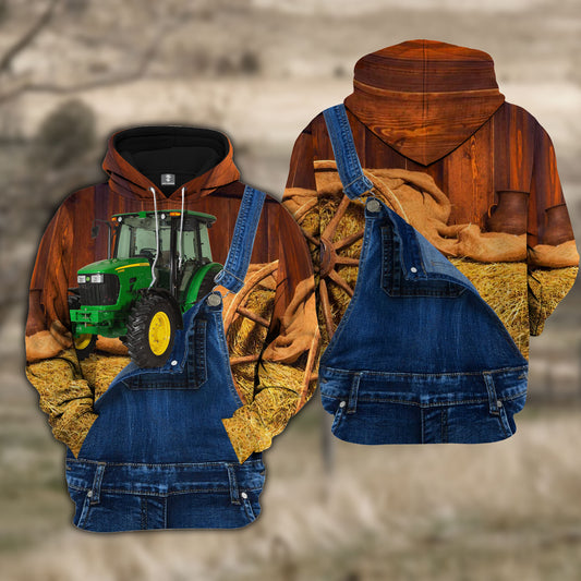 Joy Corners Tractor Farm Of Farmer Cattle Personalized 3D All Over Printed Hoodie