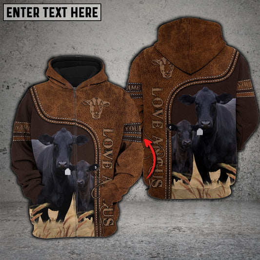 Joy Corners Black Angus Love Baby Cattle Personalized 3D All Over Printed Hoodie