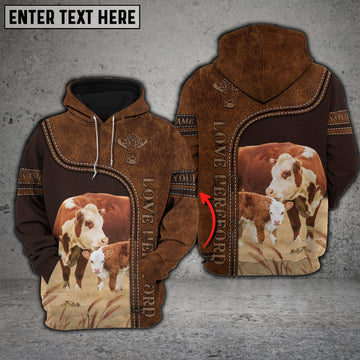 Joy Corners Hereford Love Baby Cattle Personalized 3D All Over Printed Hoodie