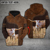 Joy Corners Texas Longhorn Love Baby Cattle Personalized 3D All Over Printed Hoodie