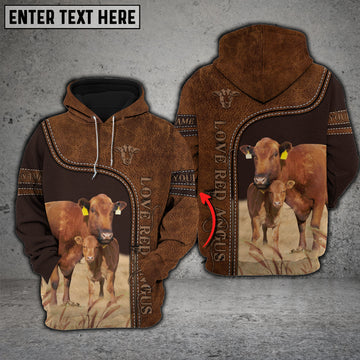Joy Corners Red Angus Love Baby Cattle Personalized 3D All Over Printed Hoodie