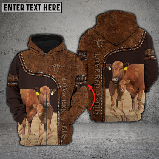 Joy Corners Red Angus Love Baby Cattle Personalized 3D All Over Printed Hoodie